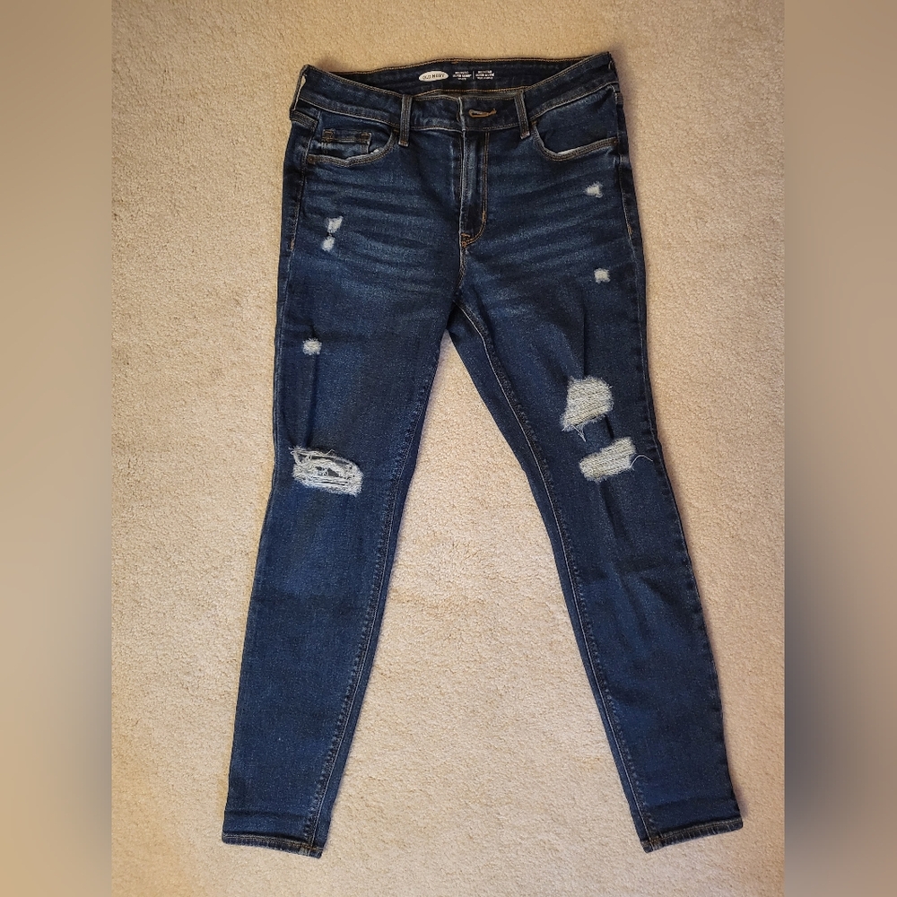 Distressed Blue Jeans